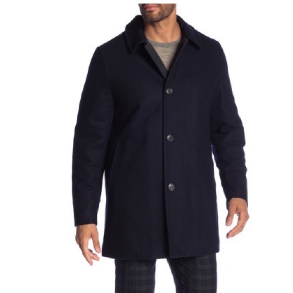 Hart Schaffner Marx Navy Barcelona Wool Blnd Coat